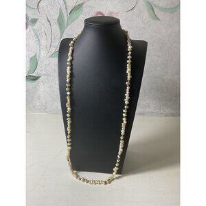 Womens Faux Freshwater Pearl Long Necklace